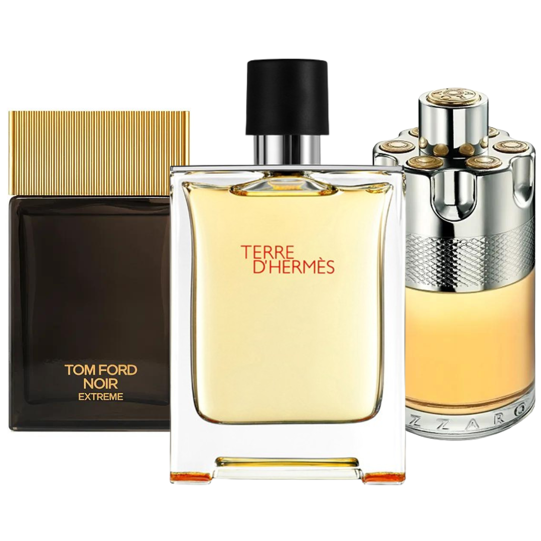 Zestaw 3 perfum Terre de’Herme, Azzaro Wanted, Tom Ford Noir Extreme 100ml